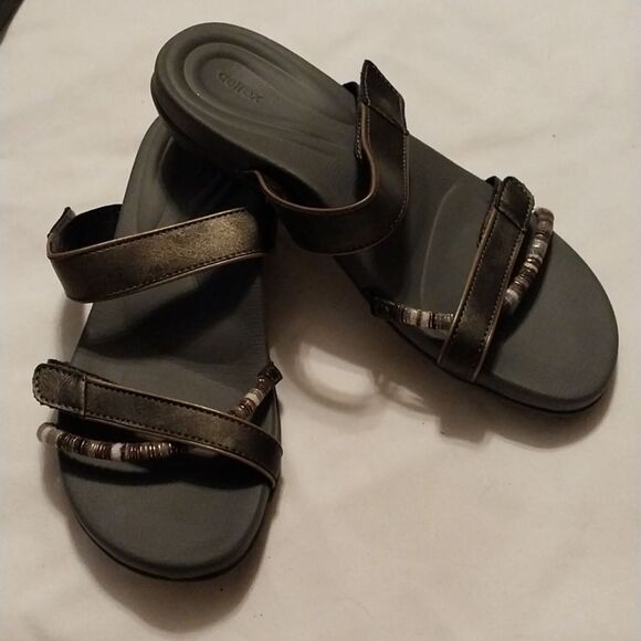 AETREX slip on double strap velcro closure sandals size 7 - Picture 7 of 8